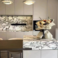 Dalle de marbre Landerstone Arabescato pour table et mur d'îlot de marbre Personnalisation de la maison Dalle de marbre en pierre naturelle