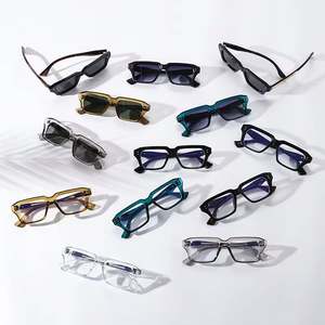 Gafas de Sol Personalizadas con Logotipo, Estilo Vintage 2025, Montura con Remaches, Lentes Degradadas, Protección UV400, Aleación, Cuadradas, Punk, para Hombre y Mujer - Product Image 4