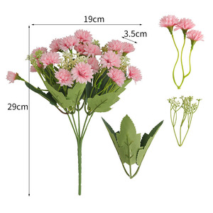 Classico all'ingrosso 18 teste primavera <span class=keywords><strong>margherite</strong></span> di colore rosso fiori artificiali per la decorazione domestica - Product Image 3