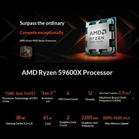 Processeur CPU AMD Ryzen 5 9600X 3,9 GHz 6 cœurs AM5 pour ordinateur de bureau (Bare Die)