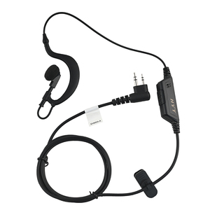 Casque EHM04-A Hytera à 2 broches, crochet d'oreille en forme de G, avec micro et PTT intégrés pour radio bidirectionnelle HYT TC-600 TC-610 TC-620 TC-700 - Product Image 1