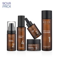 Ensemble de flacons cosmétiques et pots de crème Flacon à pompe pour sérum en verre ambré Flacon compte-gouttes d'huile de 30ml 50ml 60ml 100ml Bouteille de lotion tonique 120ml