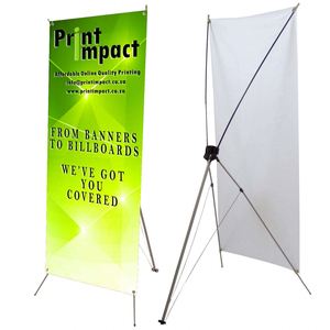 Support publicitaire portable en alliage d'aluminium Rishen Yueyi pour bannière en X, tailles 60x160cm et 80x180cm, réglable en hauteur, impression numérique pour - Product Image 1
