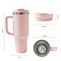 Nouveau Gobelet de Voyage Isotherme à Double Paroi en Acier Inoxydable 40 oz, Sans BPA, Anti-Fuite, avec Poignée et Couvercle à Paille – Vente Flash