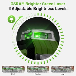 <span class=keywords><strong>Huepar</strong></span> HX03CG <span class=keywords><strong>3X360</strong></span> °    Nivel Láser 3D de 12 Líneas con Pantalla LCD y Autonivelación, Haz Verde - Product Image 2