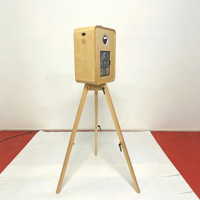 Stand photo et imprimante vintage en bois personnalisable, directement de l'usine, pour iPad et appareil photo reflex numérique, idéal pour mariages, fêtes et événements commerciaux