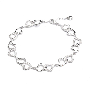 Bracciale a catena a forma di cuore in zircone di nuovo Design 925 braccialetto da donna in argento Sterling Pulsera De Amor - Product Image 1