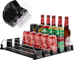 Einstellbares Regalsystem mit automatischer Befestigung für Lebensmittellager Metall- und Kunststoff-Schublade für Dosen Flaschen für den Gebrauch im Ladegehäuse