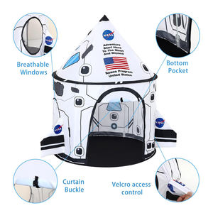 Effortless Setup Rocket Ship <b>Play</b> <b>Tent</b> Kids <b>Play</b> <b>Tents</b> Cute Space <b>Tent</b> Indoor Outdoor Spaceship with Wing - Product Image 2