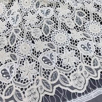 Tissu en maille florale respirant, soluble dans l'eau, 100% coton, dentelle pour robe brodée ou hawaïenne, tissu en coton pour broderie