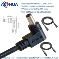 Connecteur DC M11 à connexion rapide 2 broches 5A 60V mâle/femelle 5.5x2.1 5.5x2.5 à souder, longueur de câble personnalisée pour panneau lumineux LED
