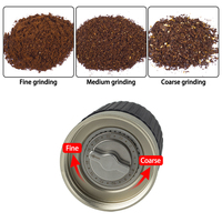 Moulin à café manuel portable 20g pliable avec poignée droite, étui en silicone antidérapant, réglage de précision pour expresso