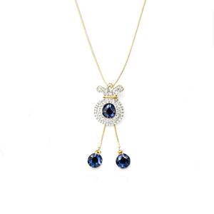 Fashion Pendant Necklace Crown Shape Zinc Alloy Pave Setting Party Jewelry for Women - Product Image 5