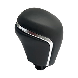 Toyota Car Gear <b>Shift</b> <b>Knob</b> Black Leather Matte Electroplated Edge Ergonomic Design For Camry Corolla Avalon - Product Image 2