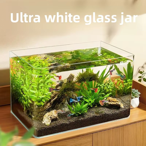 JSD 70L 친환경 사각 유리 어항 투명 디자인 어류용 거실 데스크탑 주방용 박스 포장 물 - Product Image 2