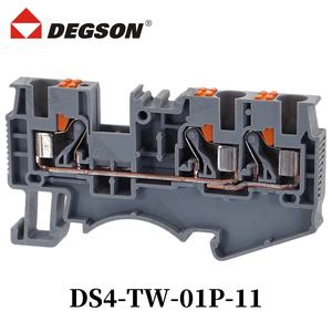 1 unidad DEGSON <span class=keywords><strong>DS4</strong></span>-TW Bloque de terminales de conexión rápida de alta calidad 32A 800V con resorte de inserción para carril DIN, sección transversal de 0.2-6mm, 24-10, 6.2mm - Product Image 6