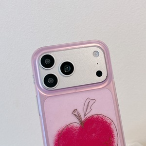 Custodia per iPhone 17 Pro Max 16 15 14 Pro a doppio strato stampata IMD con motivo graffiti e pittura a olio, design mela rossa - Product Image 4