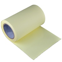 Papier adhésif jaune en acrylique, simple face, enduit de silicone, en rouleau jumbo, pour masquage