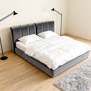 เตียงผ้าเชนิลล์หรูหรา ระดับไฮเอนด์ สไตล์มินิมอล นุ่มสบาย บรรจุภัณฑ์แบบสุญญากาศ ขนาดควีนไซส์/คิงไซส์ โครงเตียงแบบไร้โครง บีบอัด รับประกัน <span class=keywords><strong>1</strong></span> ปี - Product Image 2