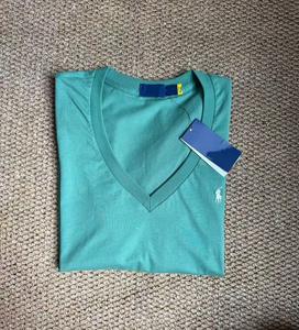 Женская приталенная футболка из хлопка и капока с вышивкой в виде милых животных, V-образным вырезом, короткими рукавами, защитой от УФ-излучения и текстурой добби, модель <span class=keywords><strong>PL</strong></span> Raffaello. - Product Image 6