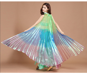 Halloween Cape Thể Thao Cuộc Họp Sử Dụng Belly Dance Hiệu Suất Cánh Nửa Vòng Tròn Cờ Mạng Che Mặt Với Thanh Cho Unisex Hiển thị - Product Image 3