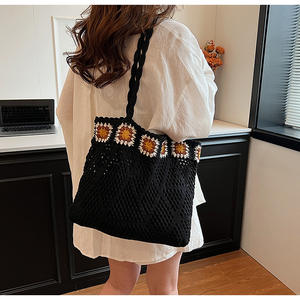 Sac fourre-tout carré d'été personnalisé en <span class=keywords><strong>crochet</strong></span> fait à la main Sac à bandoulière en <span class=keywords><strong>crochet</strong></span> Boho de style bohème - Product Image 4