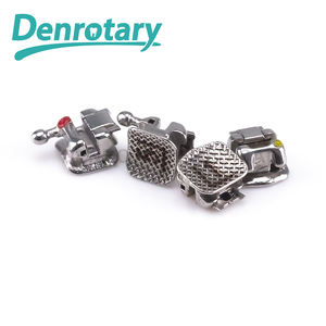 Denrotary Vente en gros Produits dentaires orthodontiques Traitement des dents Code couleur Bretelles métalliques Base en maille Supports auto-ligaturants Roth - Product Image 4