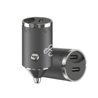Chargeur de voiture double port haute puissance 70W adaptateur de charge rapide chargeur universel de type c en métal en alliage de zinc