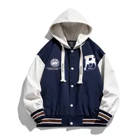 Veste universitaire pour homme LAYENNE avec patchs en chenille, logo personnalisé, veste bomber de baseball pour homme