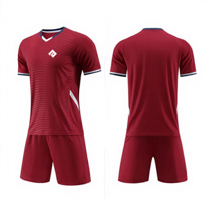 2025 Custom Men's Soccer Uniform Jersey Breathable Short Sleeve High Quality 100% Polyester Automated Cutting - Product Image 1