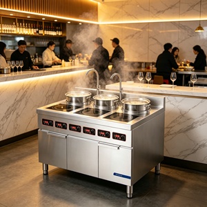 Cuisinière à induction commerciale 3500W en acier inoxydable, cuisinière électrique pour restaurant, hôtel, cantine, cuisine - Product Image 1