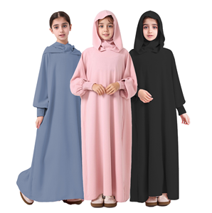Robe pour femme Sharut en polyester de haute qualité, couleur unie, respirante, à manches longues, avec capuche et poignets, idéale pour l'automne, l'hiver et le printemps - Product Image 1