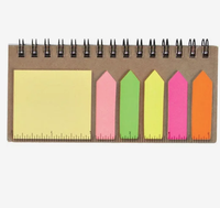 Ensemble de bureau multi-usages personnalisé avec notes adhésives et stylos, logo promotionnel, cadeau publicitaire, papeterie de bureau