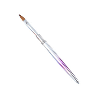 Pinceau à ongles avec manche métallique, stylo de sculpture en cristal, poils synthétiques, gel acrylique, outil de sculpture pour manucure, décoration d'ongles en salon - Product Image 4