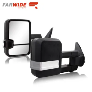 FARWIDE Abs kaca spion sisi hitam elektrik, kaca spion elektrik untuk ISUZU RODEO 2003-2008 COLORADO 2002-2011 D-MAX 2002-2011