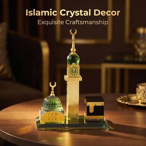 Adornos de cristal personalizados con los tres lugares sagrados islámicos para decoración del hogar, se aceptan pedidos OEM - Product Image 1