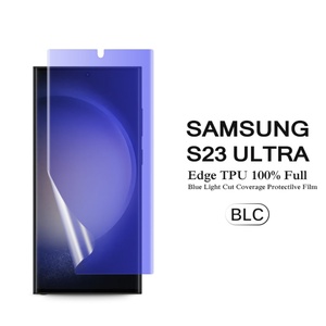 Soft Silicone Full Coverage 3D Curved Soft Clear TPU Hydrogel Film Screen <b>Protector</b> for Samsung Galaxy S23 S22 Ultra - Product Image 3