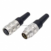 Connecteur rond mâle-femelle en laiton nickelé M16 IP68 étanche 10A 300V pour automatisation industrielle 4P Câble moulé