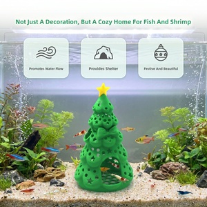 Nouveauté : Caverne de cachette pour aquarium en forme de sapin de Noël, imprimée en 3D, micro-paysages pour la reproduction des poissons et des crevettes - Product Image 4