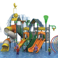 Sunsoul Verzinkter Stahlrahmen PE-Kunststoff Multifunktionale Wasserrutsche Anpassbare Größe Outdoor-Pool Spielplatzausrüstung für Kinder