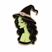 Épinglette en émail personnalisée sur le thème des sorcières, badge métallique personnalisé pour Halloween, idéal pour les fêtes effrayantes, les événements, les cadeaux promotionnels et les souvenirs