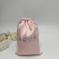 Pochette en satin de luxe avec cordon de serrage, logo personnalisé imprimé, sac cadeau en soie pour extensions de cheveux, bijoux, cosmétiques, emballage
