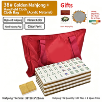 Ensemble de Mahjong en Acrylique Solide Translucide Brillant, Sculpté en Relief Profond avec Symbole Clair, pour Usage Domestique, Manipulation Manuelle, Loisirs et Fêtes