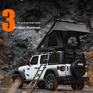 Tente <span class=keywords><strong>de</strong></span> <span class=keywords><strong>camping</strong></span> sur toit robuste en Oxford 310g, montage rapide pour SUV et pick-up, utilisation quatre saisons et voyage - Product Image 6