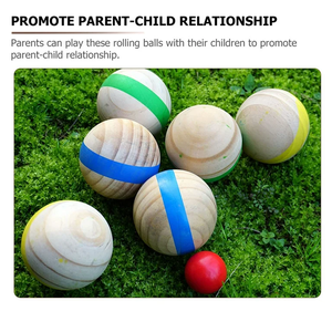 Ensemble de boules de <span class=keywords><strong>pétanque</strong></span> en <span class=keywords><strong>bois</strong></span> pour adultes, 8 boules pour exercice amusant, <span class=keywords><strong>pétanque</strong></span> similaire pour enfants, jeux de société, divertissement sportif - Product Image 4