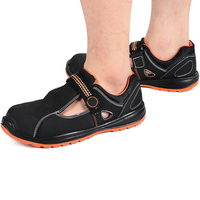 Sandales de sécurité d'été respirantes avec embout en acier et semelle anti-perforation, tige en cuir véritable, semelle intermédiaire en plaque d'acier, confort unisexe, pour l'usine