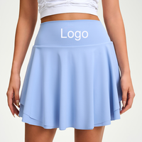 Jupe-short de sport taille haute personnalisable avec logo pour femme, en Spandex et Polyester, séchage rapide, anti-humidité, respirante