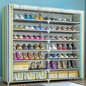 Suoernuo-Zapatero de tela de 7 capas, estante de almacenamiento para sala de estar, con cortina colgante, 2 filas - Product Image 5