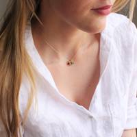 CAIOOCHE Européenne Américaine Femme DIY Accessoire Plaqué Or 12 Pendentif Pierre de Naissance sur Collier en Acier Inoxydable