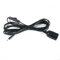 High Quality DC 5521+303 Switch+E27 Lamp Holder Wire 5M for E27 Light Bulb
